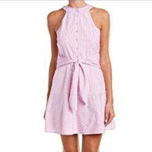 Parker Baby Pink Striped A-line Shirt Dress XS